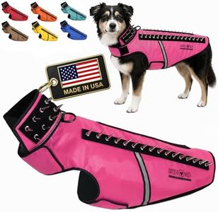 CoyoteVest SpikeVest Dog Harness Vest for Small Dogs, Reflective Dog Vest with Spikes to Shield Your pet from Coyotes, Raptor and Animal Attacks, Anti Hawk Vest, Made in USA (L-Pink)