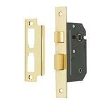 Sterling MLB325 2.5-inch/65mm 3-Lever Bathroom Sashlock - Brass