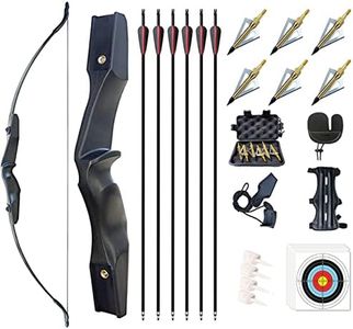 Monsour Archery 53" Takedown Recurve Bow and Arrows Set for Adults Right Hand Longbow Kit Straight Bow for Beginner Shooting Practice 30 40lb (40lb)