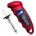 Aeipou Digital Tyre Pressure Gauge UK for Car 150 PSI 10 Bar 4 Settings with Tread Depth Gauge UK Backlit LCD Screen Non-Slip Grip Tyre Pressure Checker for Cars Trucks Bicycles Motorbikes Vans