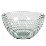 Cambridge CM07657GEU7 Fete Plastic Serving Bowl – Large Reusable Mixing Salad Bowl, Indoor/Outdoor Picnics BBQs, Punch Bowl, BPA-Free, Decorative Diamond Design, Caravans Holiday Homes Camping, Green