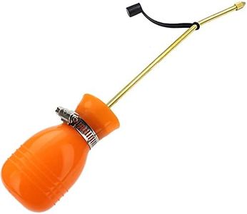 Powder Duster, Large Diatomaceous Earth Bulb Duster Applicator with Long Copper Tube Garden Puffer Duster for Multi Purpose Indoor and Outdoor Use (Orange)