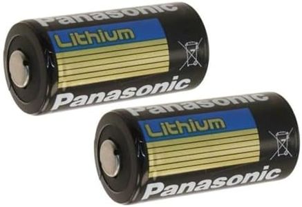 Panasonic BAT002 x 2 CR123A Lithium 3V Photo Lithium Batteries, 0.67" Dia x 1.36" H (17.0 mm x 34.5 mm), Black, Gold, Blue (Pack of 2)