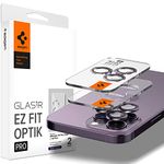 Spigen Camera Lens Screen Protector [GlasTR EZ Fit Optik Pro] Designed for iPhone 14 Pro Max/iPhone 14 Pro [Case Friendly] - Deep Purple [2 Pack]