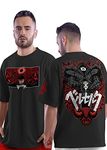 crazymonk Berserk Anime Oversized T-Shirt - Black, XXL