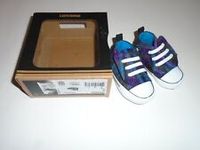 Converse Purple Plaid Baby Crib Shoes Size 2 New In Box