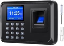 Mokhike Time Clocks for Employees Small Business, 2 in 1 Time Clock (Fingerprint & Password) Employee Clock in & Out Machine Attendance Punch Clock Recorder Tracker for Small Businesses & Offices