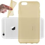 cadorabo Case works with Apple iPhone 6 / iPhone 6S in TRANSPARENT GOLD - Shockproof and Scratch Resistant TPU Silicone Cover - Ultra Slim Protective Gel Shell Bumper Back Skin