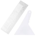 Mwoot 5D Diamond Pasted Painting Ruler and Adjustment Fix Tool, DIY Stainless Steel Diamond Pasted Painting Mesh Ruler with 360 Blank Grids for Round Drills (141mm Ruler)