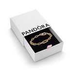 Pandora ME Link Chain Bracelet In 14K Gold-Plated For Medallion Charms, Size 23, With Gift Box