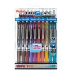 Pentel EnerGel RTX True Colors United (0.7mm) Medium Line, Assorted Ink, 20 Pack Box (BL77PC20MTCU)