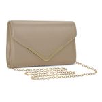 UBORSE Women's Beige Clutch Handbag Evening Bag Ladies Clutch Purse with Detachable Strap for Wedding, Party, Prom,Cocktail etc