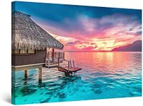 Startonight Canvas Wall Art - House in the Ocean - Decor Painting for Living Room 80 x 120 CM