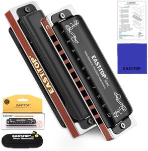 East top Harmonica C, Updated Diatonic Blues Deluxe Harmonica C Key 10 Holes 20 Tones Professional Blues Harp Diatonic Mouth Organ, harmonica for Adults, Professionals, Beginners and Students as gift