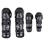 Fadcaer 4 PCS Motorbike Knee Pads Adults Motocross Motorcycle Protective Adjustable Powersport Gear Protection Kit Cycling Elbow Shin Guards Guard Wearing accessories