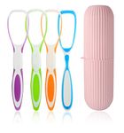 PIVOT Travel Toothbrush Case Portable Toothpaste and Toothbrush Holder Organizer for Travel and Daily Use with 1 Toothbrush Holder Capsule and 4 Tongue Cleaner of Combo of 5 Pack