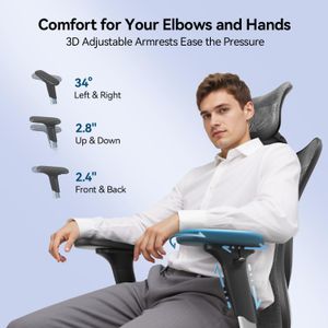 SIHOO M57 Ergonomic Mesh Office Chair – Adjustable Lumbar, 3D Armrests, Grey