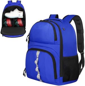 2 Ball Bowling Backpack,Bowling Ball Bag with Shoe Compartment & Portective Foam Padded, Fits Bowling Shoes Up to US Mens Size 16 and Accessories