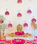 Divyakosh Velvet Handmade Wall Decor Lotus With Ball Style,Hanging For Home Decor,Diwali Decor,Wedding And All Festival Decor (7 Pcs)|Lotus Hangings For Home Decoration|Lotus Export Quality |,Pink