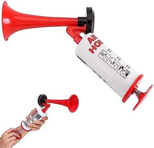 Handheld Air Horn for Safety, Portable Loud Noise Maker Bear Airhorns for Boats Marine Signal, Alarm Self Defense Air Pump Horn for Camping, Sports Events, Birthday Parties(Reusable Red Air Horn)