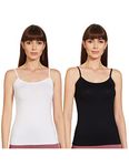 Amante Modal Camisoles - Pack of 2 Black- White