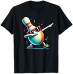 Bowling Pin Dabbing Sunglasses Bowler Player Kids Boys Men T-Shirt