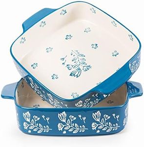 Wisenvoy Baking Dish 9x9 Baking Pan Ceramic Brownie Pan Casserole Dish 2-pecs Lasagna Pan Square Bakeware Sets Dish Pan