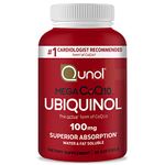 Qunol Mega Ubiquinol CoQ10 100mg, Superior Absorption, Patented Water and Fat Soluble Natural Supplement Form of C0Q10, Antioxidant for Heart Health, 60 Count Softgels