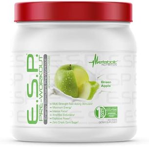 Metabolic Nutrition, ESP, Energy and Endurance Stimulating Pre Workout, Pre Intra Workout, High Energy and Mental Focus, Stimulating Workout Supplement, Green Apple, 300 Grams (90 Servings)