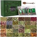 Witchcraft Supplies Herbs Kit for Witch Beginners - 30 Pack Different Dried Herbs for Wicca, Pagan and Wiccan Rituals, Altar Supplies, Magic Spells, Soap Making,with Metal Spoon