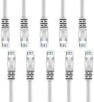 DKURVE® 10 Pack Snagless 3 Feet Cat 6 Grey UTP Ethernet Patch Cable High Speed, Network Cable, Internet Cable RJ45 Network LAN Cord Compatible with Smart TV Switch Router WiFi Extender, 1M (White)