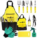 Segomo Tools 12 Piece Garden Tool Set (Including Garden Tools Along with Gloves, Kneeling Pad, Spray Bottle, Apron and Tote Bag) | Gardening Kit | Planting Kit | Home Gardening Tools - GTS12