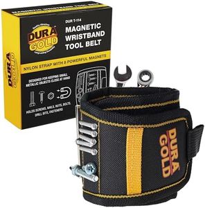 Dura-Gold Magnetic Wristband Tool Belt - Nylon Wrist Strap, Powerful Magnets for Holding Fasteners, Screws, Nails, Nuts, Bolts, Drill Bits - Mechanic, Construction, DIY Gadget, Birthday Gift Men, Dads