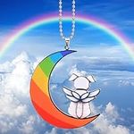 ROOHOME Dog Memorial Gifts for Loss of Dog,pet Memorial Gifts for Dogs,Loss of Dog Sympathy Gift,Pet Loss Gifts,in Memory of Dog Passing Away Gifts,Dog Remembrance Gifts (Rainbow White Puppy)