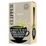 Clipper Organic Fennel Tea Bags | 20 Infusion Teabags | Pure Caffeine Free Tea for Home or Office | Eco-Conscious Herbal Tea Bags | Natural, Unbleached, Plant-Based & Biodegradable in Heat Sealed Bags