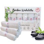 Plumbunny Bamboo Baby Washcloths - 2 Layer Soft Absorbent Bamboo Towel - Newborn Bath Face & Body Towel - Natural Baby Wipes For Delicate Skin (Pack Of 6) Size 10 In X 10 In, 500 Tc