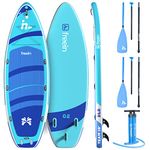 Freein 16' Inflatable Paddle Board | Large Multi Person Inflatable Stand Up SUP |6” Thick| Party Board and Bundle Accessory Pack | Stable Wide Stance | Up to 960 lbs