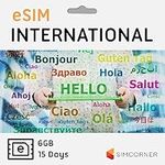 Global Travel eSim Card - 6GB Fast Data for 15 Days. No Daily Limit. Easy Activation. Data Only International Travel e SIM Card. Use World Wide. Suits eSim Compatible Mobile Phones, Ipads and Tablets