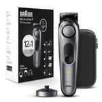Braun Battery Powered All-In-One Style Kit Series 7 7440, 12-In-1 Trimmer For Men With Beard Trimmer, Body Trimmer For Manscaping, Hair Clippers & More, Sharpest Blade, 40 Length Settings, Waterproof