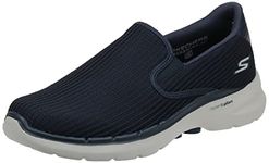 Skechers Mens Go Walk 6 - Anaglyph Walking Shoes Vegan Lightweight, Responsive Ultra Go Cushioning Navy Blue - 8 UK (216201)