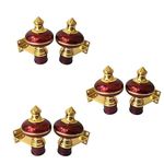 DOORTAIN Zinc Alloy Antique Mandir Wine Gold Finish Curtain Bracket Window Curtains Holder Support for Window & Door Fitting. (1 Inch, Maroon) 3 Set (6 pcs)