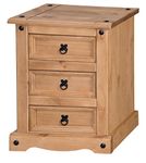 Mercers Furniture Corona 3 Drawer Bedside - Brown