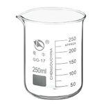 PATIKIL 250ml Low Form Glass Beaker, 3.3 Borosilicate Glass Graduated Printed Scale Measuring Cups with Spout for Kitchen Lab Liquids Transit Boiling