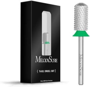MelodySusie Safety Nail Drill Bits, 3/32'' Smooth Round Top Large Barrel Carbide Bits, Suitable for Manicure Pedicure Cuticle Gel Polishing, Beginners Bits, Silver, Series Bit-S, Coarse