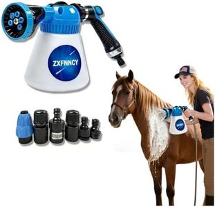 2in1 Foam Sprayer Water Gun, 0.9L Adjustable Foam Cannon for Car Wash and Pet Bathing, with 6-Function Nozzle 6 Kinds 1/2" Quick Connect - Heavy Duty Foams Blaster for Horse, Dog,Garden Cleaning