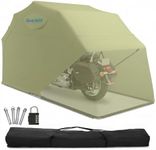 Quictent 136"x 54" Motorcycle Storage Shelter with Code Lock & Carry Bag Heavy Duty Vehicle Shed Cover Garage Tent with 2 Roll-Up Side Windows - Army Green