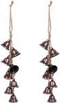 2 Pieces Witch Bells for Door Knob for Protection Hanger Wind Chimes with 8 Vintage Bells Witchcraft Decorative Hanging Bell for Boho Home Room Decor (Red)