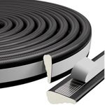 HASTHIP® 196 Inch Wedge Foam Window Weather Stripping - 5m Adhesive Window Gap Filler Strip Door Seal Strip Sound Proofing Rubber Frame Insulation Tape, Black
