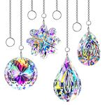 HDCRYSTALGIFTS 4pcs Crystal Suncatchers For Window Hanging Sun Catchers Indoor Rainbow Maker Crystals for Home Garden Decor Lamp Chandelier Lamp Prisms