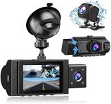 3 Channel Dash Cam Front and Rear Inside,1080P Three Way Triple Car Camera with 170°Wide Angle,4IR Night Vision,Dash Camera for Cars Uber Loop Recording,G-Sensor,Parking Monitor,24 Hours Recording